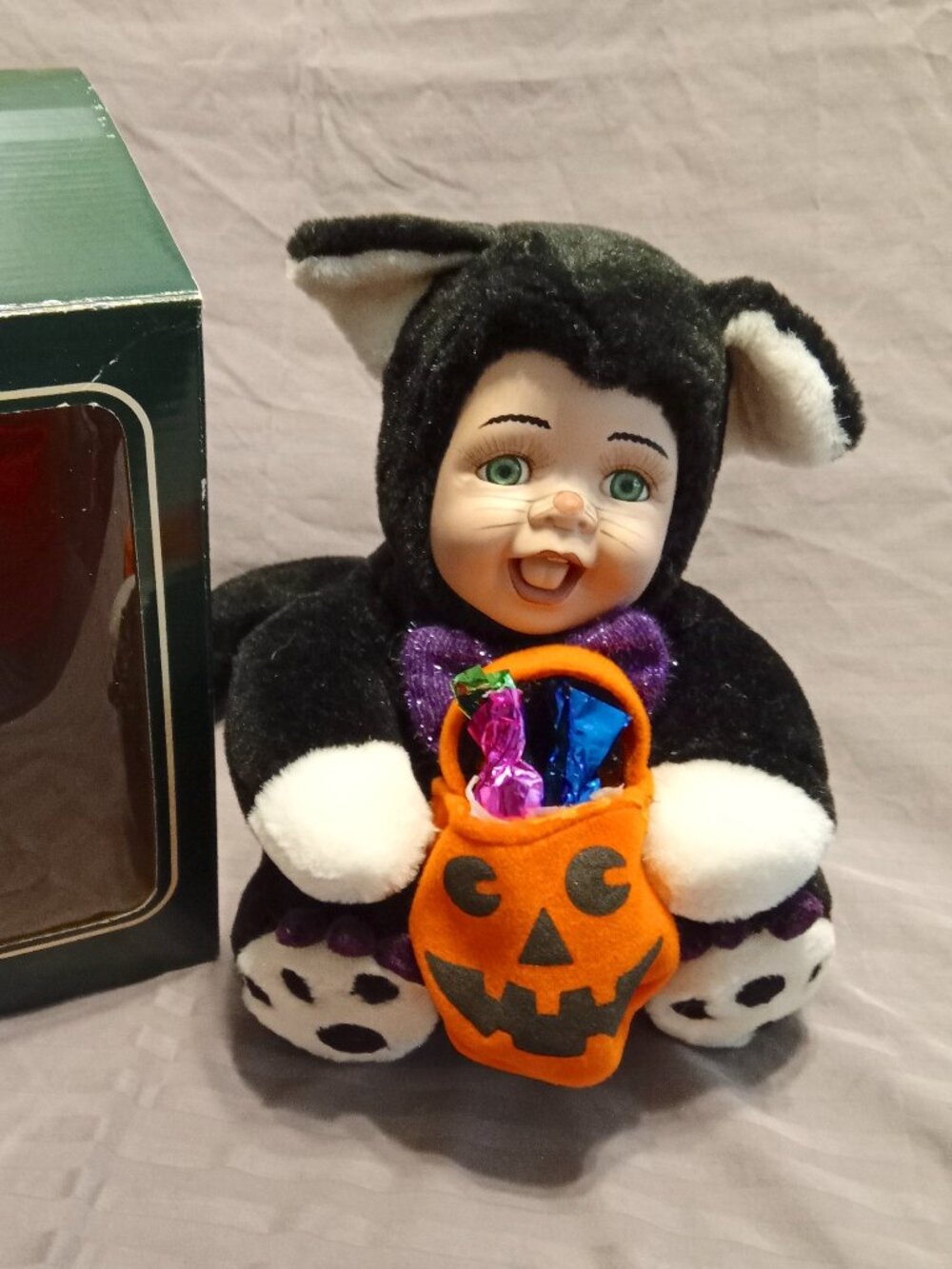 Vintage Geppeddo "Cuddle Kids" Halloween "Katie Kitty" / "Black Cat" Doll 2002